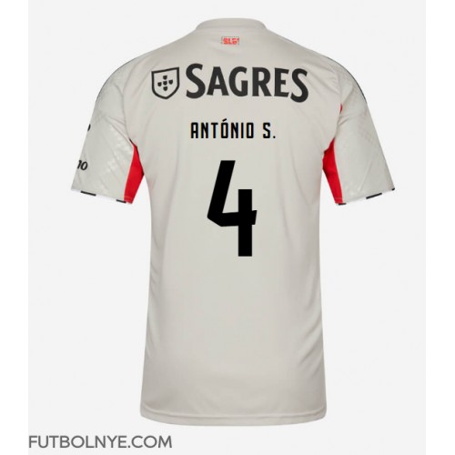 Camiseta Benfica Antonio Silva #4 Visitante Equipación 2025-26 manga corta